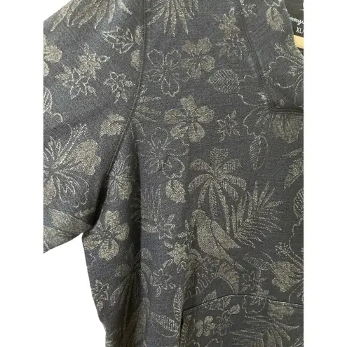 Tommy Bahama  Hoodie Indi-Flora Blue Tropical Paradise Print Front Pocket Size XL