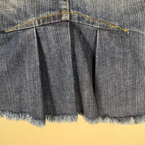 Arden B Vintage Y2K . Jean Denim Skirt Frayed Hem Size 2 Indie 2000s