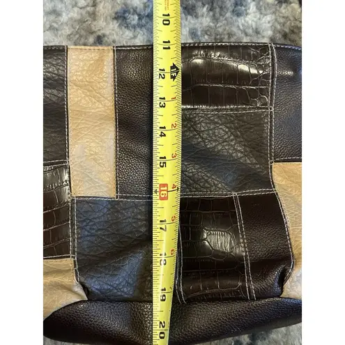 Patchwork Purse Brown Genuine Leather Shoulder Bag Hippie Western Boho Vintage