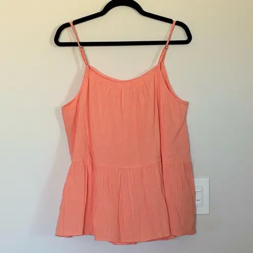 Caslon XL Cotton Gauze Tank Top NWOT In Coral Adjustable Strap