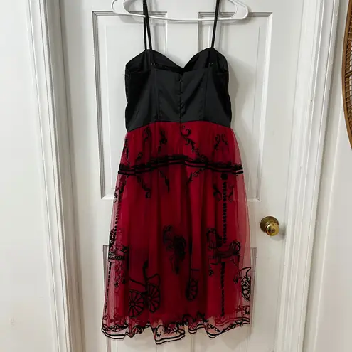 Unique Vintage Carousel Horse Tulle Corset Dress M Fairy Whimsigoth Gothic, Punk