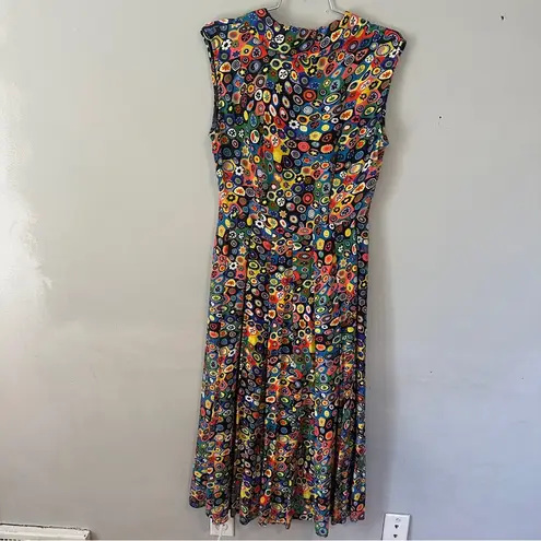 Staud Yin Yang Multicolored Print Dress Sleeveless Endo Milla Abstract Floral 4 Red