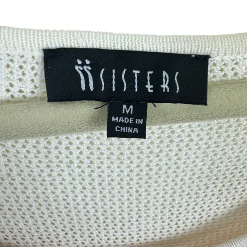 II Sisters Colorful Striped Dolman Sleeve Open Knit Oversized Sweater Size M Blue Size M