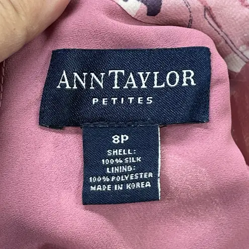 Ann Taylor Vintage  Silk Floral Midi Dress PSize 8P Y2K Occasion Romantic Church