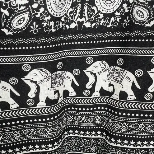 Harem Pants Jogger Women M/L Black White Stretch Gypsy Hippie Boho Yoga Lounge Size M