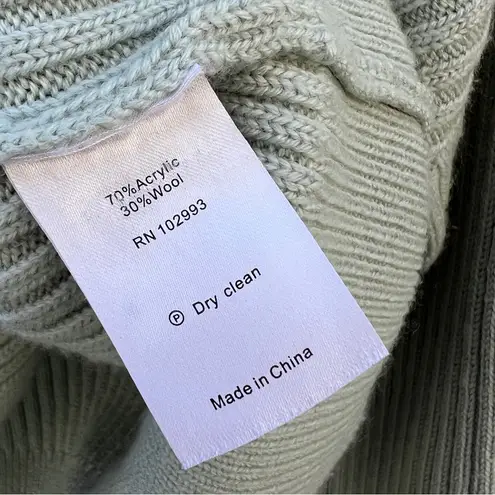 Marissa Webb Wool Blend Oversized Sage Green Convertible Neck Sweater XXL