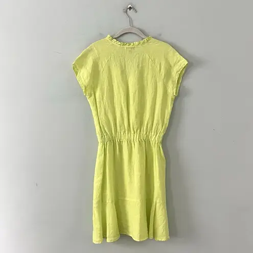 S’edge Raleigh Citron Lime Green Linen Mini Dress