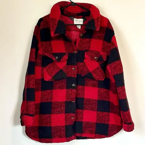 Sabrina Lauren Red and Black Buffalo Check Plaid Shacket - Image 1
