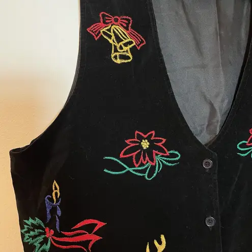Bobbie Brooks Plus Vintage Velvet Black Ugly Christmas Vest Size 18W/20W‎