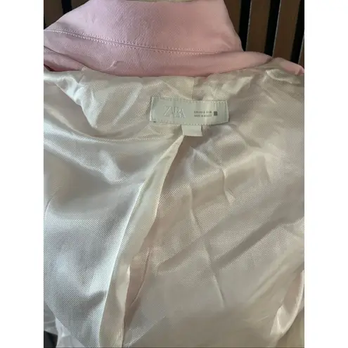ZARA  light pink blazer size small with shoulder pads classy stylish long style