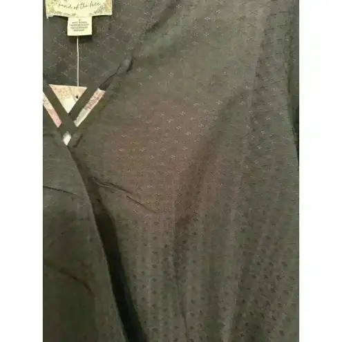 Band of Gypsies Band of‎ Gypsies Black Oversized Long Sleeve Blouse size S NWT - Image 2