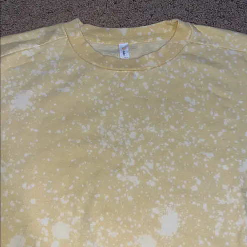 Daily Practice Oh So Good Tie Dye Pullover Oversized Crop Crewneck Sweatshirt 1X Yellow