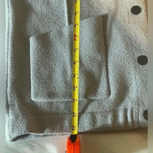 Magaschoni Women's Size L GrayTeddy Jacket Relaxed Fit Snap Buttons NWT