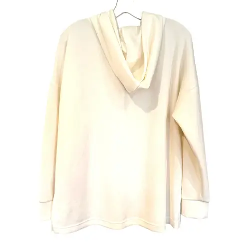 Cable & Gauge Studio Modal Blend Hoodie Womens Large Ivory Activewear Athleisure White