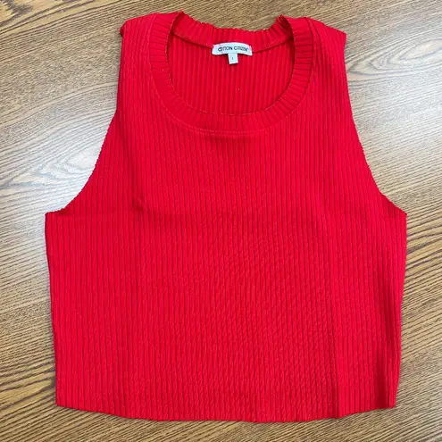 Cotton Citizen Cherry Red Ibiza Crop Tank Top, Size Large - NWT