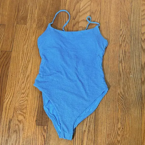 ANDIE The Fiji One Piece Swimsuit Seersucker Felicia Blue XL NWT