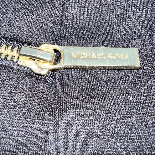 Michael by Michael Kors Black Double Knit Skirt w/Gold Accent Zippers