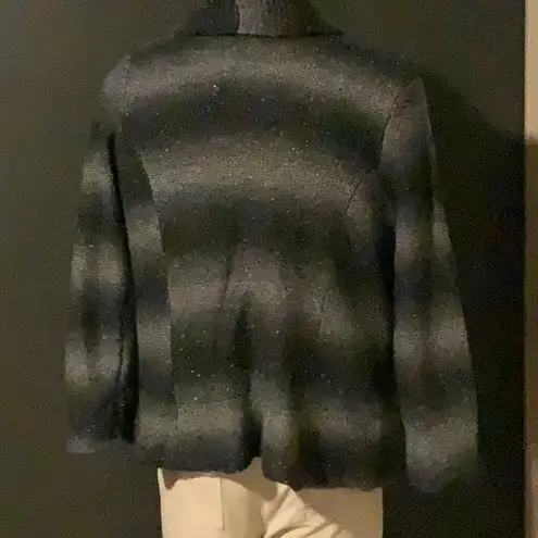 Style & Co. Dark Gray and Silver Knit Cardigan Black Size XL