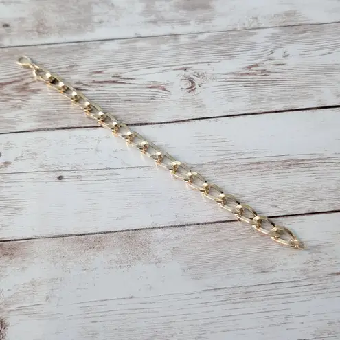 Gold Tone Chain Link Bracelet 7.5"