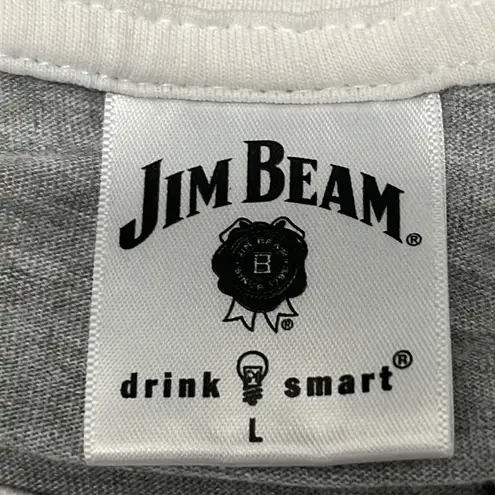 Jim Beam Women’s Heather Gray & White Baseball Long Sleeve Cotton T