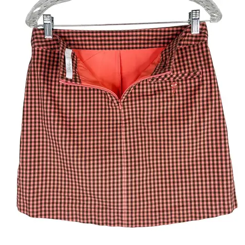 Lady Hagen  Gingham Check Golf Skort 6 Salmon Brown Pockets Skirt Shorts