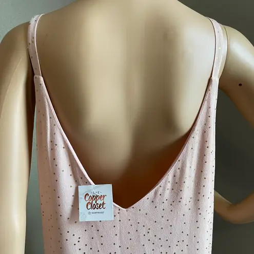 Millibon USA NWT Millibon Blush Pink with Gold Polkadots Slip Dress Size Large