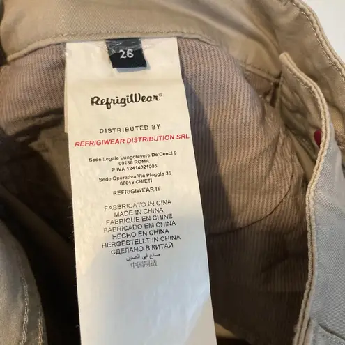 Refrigiwear women's size 26 thin unlined stretchy 5 pocket NICOLE trouser pants Tan