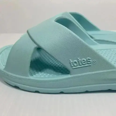 Totes Everywear Turquoise Cushioning Comfort Slip On Beach Sandals Size US 7‎ Blue