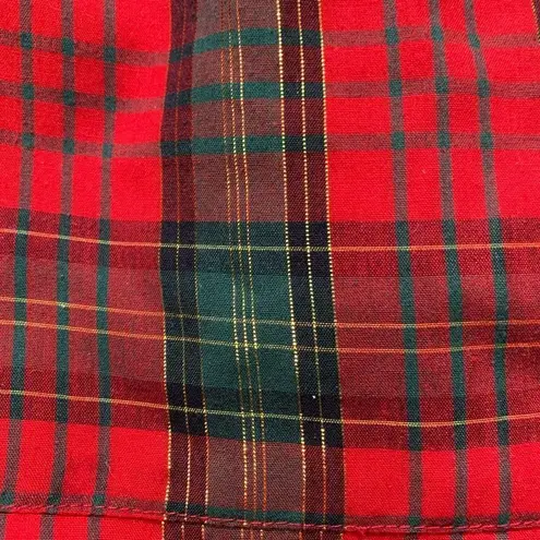 Vintage Caulfield Collection Robe Red Green Gold Metallic Tartan Plaid Unisex Size M
