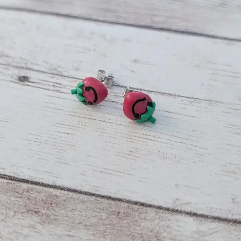Smiling Strawberry Stud Earrings