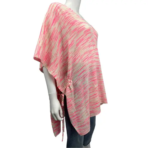 White + Warren 100% Cashmere Pink Heather Poncho Sweater Size M