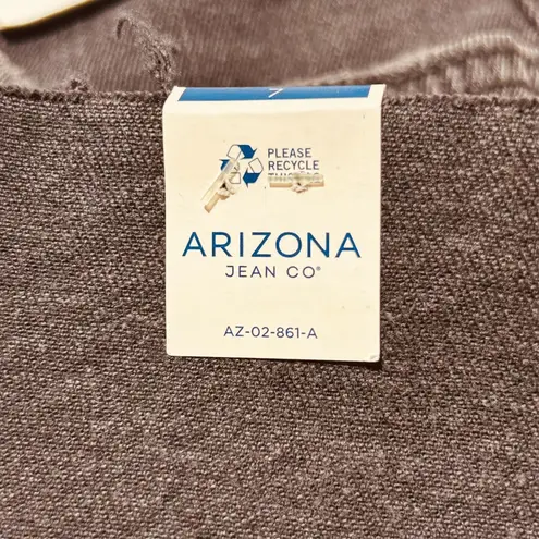 NEW Juniors Size 7 Arizona Jeans Shortie Black Shorts Frayed Denim 2.5" Inseam