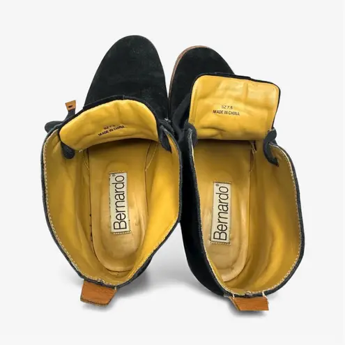 Bernardo Black Suede Booties 7.5