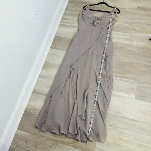 Jenny Yoo Ensley Bridesmaid dress Women's 10 gown in Opal Gray luxe chiffon
