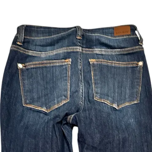 Judy Blue SKINNY FIT STRETCH DARK DENIM RAW HEM JEANS PANTS 25