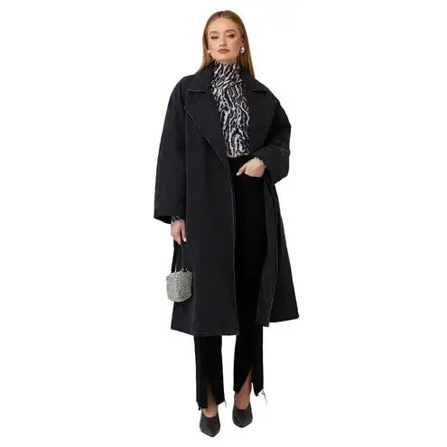 SER.O.YA Sana Top in Grey Ocelot XSmall Womens Long Sleeve Blouse Gray Size XS