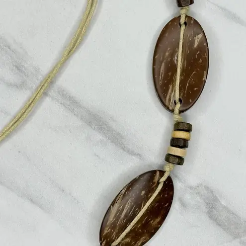 Coconut Shell Beaded Tie Belt Boho Natural Brown Medium (M) ✨