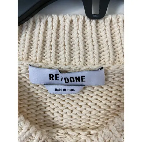 RE/DONE $450 NWT x POPEYE 50s IVORY CLASSIC CREWNECK SWEATER SZ SMALL