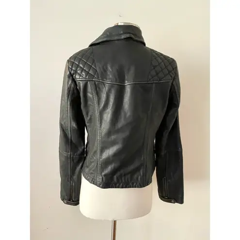 ALLSAINTS NEW All Saints Cargo Leather Biker Jacket Black