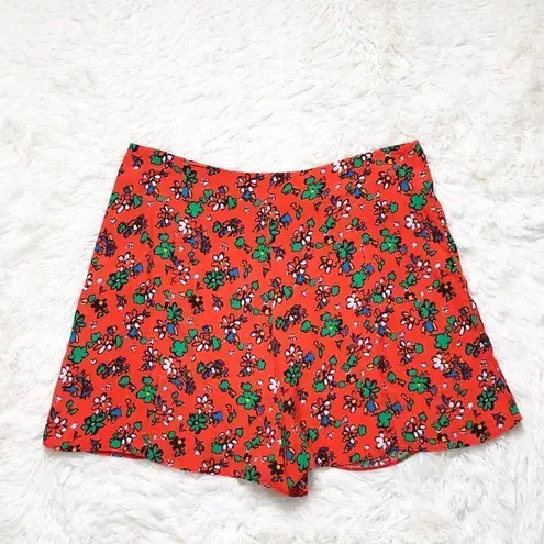 Topshop  Ditsy Orange floral high rise shorts 10