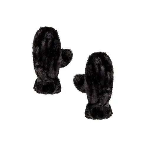Apparis Coco Faux Fur Mittens in Noir One Size New Womens Gloves Black