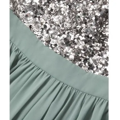 Sachin + Babi Womens Size 6 Blue Jolie One Shoulder Sequin Maxi Formal Gown NWT