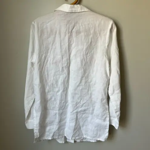 Champsely Couture White Linen Button Down Women's 36 Size M