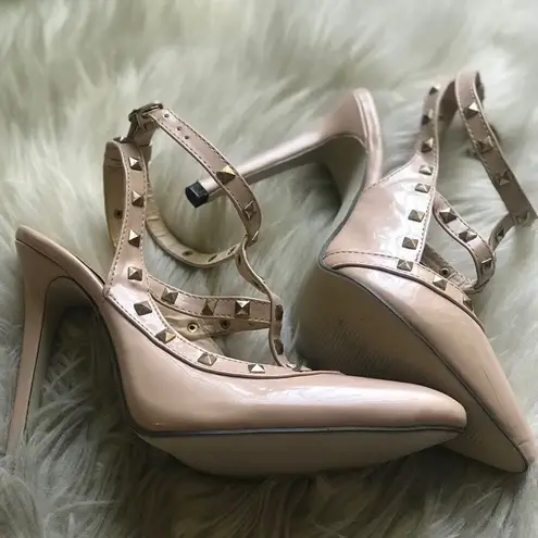 ✨Ji Mei Shoes Nude Pale Pink Pointed Toe Heels✨ Size 7