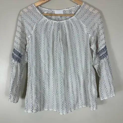 Greylin 100% Cotton Cottagecore Striped Boho Long Sleeve Blouse
