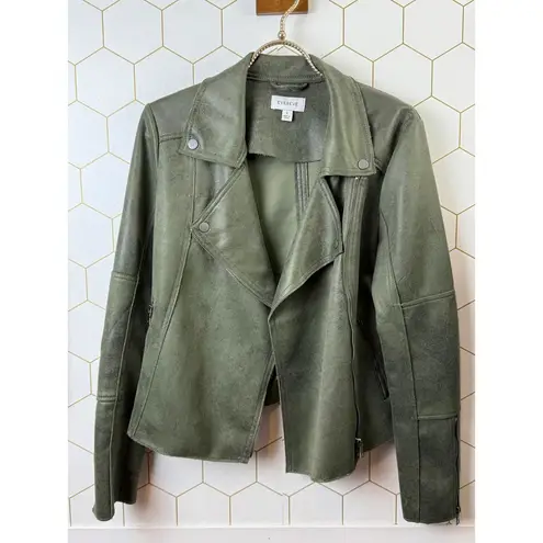 Evereve Green Marren Moto Faux Suede Jacket - Size - Small