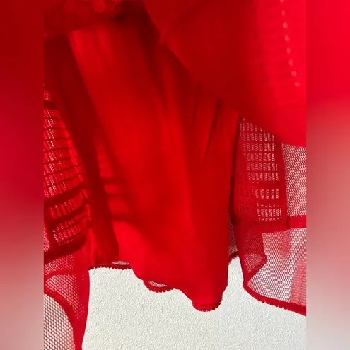 Maje Rosalie Red Ruffle Dress sz small