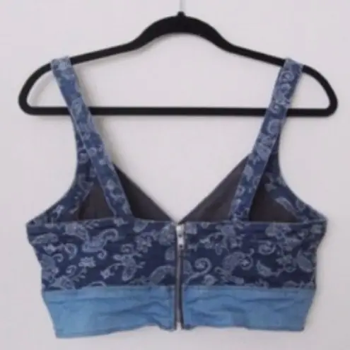 Topshop  Moto Denim Bustier Crop Top Size 8
