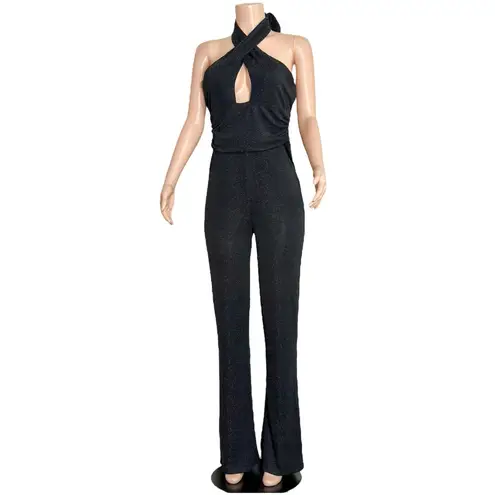 Camila Coelho Emery Jumpsuit, Metallic Black, Large