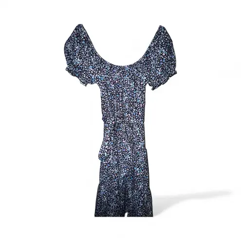 🌸 Mint & Coco Floral Mini Dress – Size S 🌸 Blue